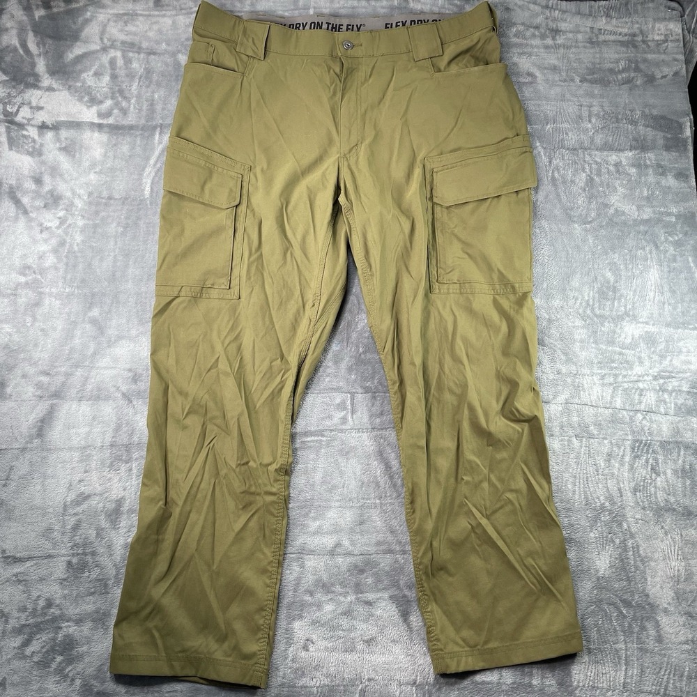 Duluth Trading Flex Dry On The Fly Pants Mens 42x32 Relaxed Fit Cargo Brown